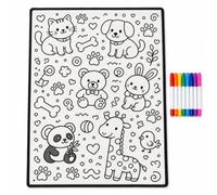 RUILBJM Tappeto Da Colorare Dinosauri - Tappeto Gioco Lavabile Riutilizzabile, Retro Antiscivolo, Adatto A Ragazzi E Ragazze, Ideale Per Camere E Stanze Giochi (COLORE-3,50x80cm)