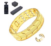 Ruileyou Ultra Strength Magnetic Copper Bracelet, Copper Magnetic Bracelet for Men, Triple magnetic, Unisex Magnetics Coppers Bracelets with Gift Box and Ring (C)