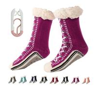 Ruileyou Ultra-Thick Cashmere Slipper Home Socks, Cashmere Slipper Socks, Fleece Lined, Fluffy Fuzzy Fluffy Winter Warm (H, Adulto, Donna, Taglia unica, Testo, Sistema Taglie Calzature EU, Media)