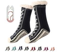 Ruileyou Ultra-Thick Cashmere Slipper Home Socks, Cashmere Slipper Socks, Fleece Lined, Fluffy Fuzzy Fluffy Winter Warm (G, Adulto, Donna, Taglia unica, Testo, Sistema Taglie Calzature EU, Media)