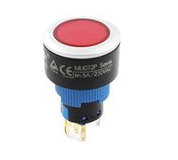 Ruilogod 16mm Thread SPDT 1NO 1NC Momentary Red Lamp Pulsante Pulsante Interruttore DC 12V