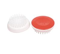 Ruilogod 2 pz 2.8 "Dimetro rotondo Plastica Doccia Doccia SHAMPOO Brush Pennello Rosso Bianco