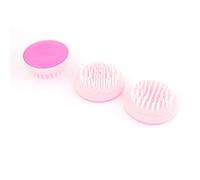 Ruilogod 3 pezzi Fuchsia Bianco Plastica Capelli Capelli Cuoio capelluto SHAMPOO Pennello Pettine 7 cm Dia