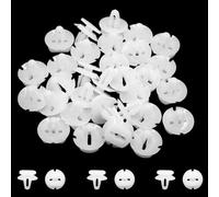 Ruilogod 30pcs bianco 7mm diametro auto porta parabino parafango rivetti di plastica ribattieri elemosina