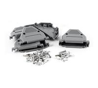 Ruilogod 5 pezzi in plastica copertura con shell in custodia Grigio per D Sub DB37 Connettore a 37 pin