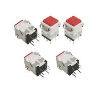 Ruilogod 5 x 6P 2NO 2NC Momentary Red Square Pulsante Switch Switch AC 3A / 250V 6A / 125V