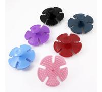 Ruilogod 6 pezzi rosa viola Plastic Head Massage Shampoo Brush Brush Comb 3.3 "Dia