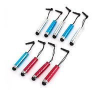 Ruilogod 9pcs Tricolore 3,5 mm -Dust Port Schermo capacitivo dello schermo Touch Pen Stylus per il cellulare