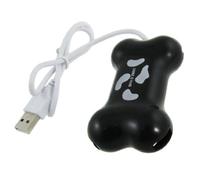 Ruilogod Black Dog Bone a forma di 4 USB 2.0 port Hub W White Cable