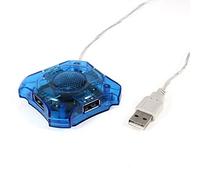 Ruilogod Blue Plastic Shell 4 Porta USB 1.0 Multi hub Splitter Adattatore desktop