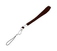Ruilogod Cinturino da polso a intrecciata piatta Cinturino da polso 22 cm per telefono cellulare MP3 MP4 Brown
