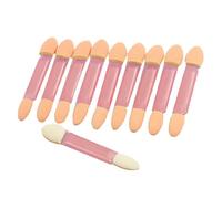 Ruilogod Doppia estremità Maniglia rosa Spugna Eyeshadow Brushes Applicatori 10 PCS