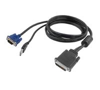Ruilogod DVI Laptop 30 + 5 pin a VGA a 15 pin e USB 1,8 m cavo adattatore cavo Wire