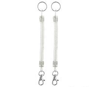 Ruilogod Gancio abrasivo Gancio a molla a molla a molla con cinturino a spirale a spirale Keyring Keyring 2pcs Clear