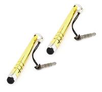 Ruilogod Giallo 3.5mm penna capacitiva dello stilo 2 pezzi per il rilievo del telefono cellulare