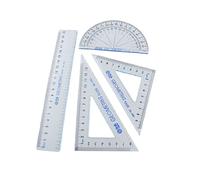 Ruilogod Goniometro da 20 cm Righello dritto 45 60 gradi Set Square