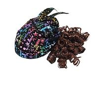 Ruilogod Hat Cap con Brown parrucca riccia Faux Hairpiece per le ragazze