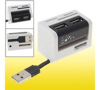 Ruilogod Lettore di schede multifunzione con 2 porte USB 2.0 Hub Combo