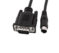 Ruilogod Maschio DB9 9 PIN a 8 Pin Mini DIN Computer Adapter Adattatore PLC Cavo di programmazione PLC 9.4FT