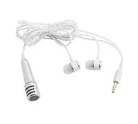 Ruilogod Mini microfono portatile Microfono stereo micro argento grigio per telefono chiacchierata per computer portatile per PC