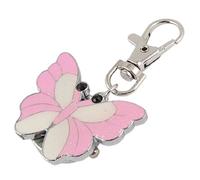 Ruilogod Portachiavi a forma di quadrante rotondo a forma di farfalla rosa