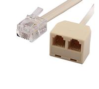 Ruilogod RJ12 Doppio Femmina Telefono Telefono Telefono Connettore Inline Splitter 3 PZ