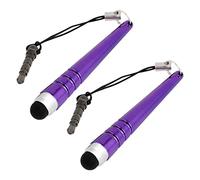 Ruilogod Schermo 2pcs Dock capacitiva dello stilo di tocco della penna viola per il telefono cellulare