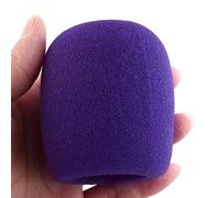 Ruilogod Sponge Stage Performance Ball Tipo Microfono Microfono Microfono Cover 2pcs Dark Purple