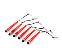 Ruilogod Telefono cellulare 3.5mm Porta Antidust Capacitivo Touch Screen Pen Stylus Red 6 Pz