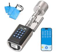 RUILON Smart Lock, cilindro elettronico regolabile 30-70 mm, serratura intelligente, supporta PIN, RFID, APP e chiave di emergenza USB di backup