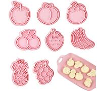 Ruilonghai Tagliabiscotti alla Fragola | Cartoon Forme di Frutta timbri per Biscotti,Mangostano Pera Pesca Banana Ananas Mele Forme di Ciliegia Stampo per Biscotti per Decorare Torte per Feste
