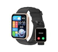 RUIMEN Smartwatch Donna Chiamate Bluetooth Orologio Sportive Contapassi Android iOS Compatibile Fitness Tracker Cardiofrequenzimetro da polso Saturimetro Impermeabile IP68 Notifiche Oro Nero