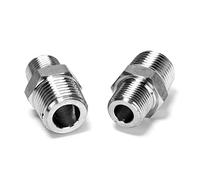 Ruimou 2 raccordi in acciaio inox (da 1/2 "a 3/8") NPT maschio per adattatore rubinetto, connettore adattatore tubo aerografo
