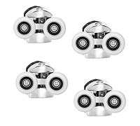 Ruimou 4 ruote doppie per porta della doccia, diametro 23 mm (lega di zinco + ABS) per pulegge/guide del bagno, parti di ricambio superiore/inferiore (ruota superiore -23 mm-4 pezzi)