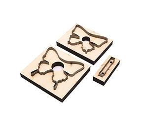 Ruimou Fustella a doppia farfalla in pelle, 10,6 cm, per fai da te, può essere utilizzata per i tessuti