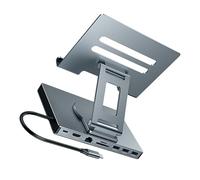 RUINBNC 1 Pieghevole Rotante USB C Dock Stand PD100W Ricarica In Lega di Alluminio Raffreddamento Gigabit Ethernet 3.5mm Base Antiscivolo Pieghevole Supporto Rotante per Tablet