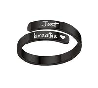 RUINBNC Anello aperto a forma di lettera gioielli a mano moda struttura in acciaio inossidabile per gli appassionati di moda presente in acciaio inossidabile, One Size, come descritto, come descritto