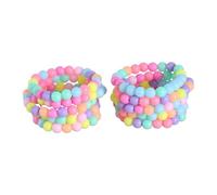 RUINBNC Set di 10 braccialetti elastici colorati per bambine e ragazze, con perle e perle