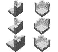 Ruined Corner Tile Compatible with Dwarven Forge OpenForge Gaming Terrain