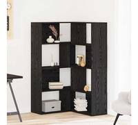 RuiNingRN Armadio a 6 ripiani, 85 x 85 x 140 cm, in legno nero, effetto rovere, molto spazio per camera da letto e spogliatoio