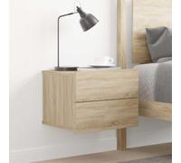 RuiNingRN Comodino in rovere Sonoma, 40 x 30 x 30 cm, con 2 cassetti, mobile da notte salvaspazio per camera da letto, camera degli ospiti o camera dei ragazzi, tavolino versatile per libri, lampada