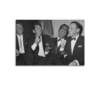 RUINOSAU The Rat Pack Poster su tela bianca e nera, decorazione artistica da parete per camera da letto, soggiorno, decorazione da parete moderna per la casa, regalo, 40 x 60 cm, senza cornice