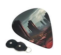 Ruins, set di 6 plettri per chitarra (0,46 mm/0,71 mm/0,96 mm), adatti per chitarra e ukulele