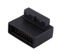 Ruiogoe Adattatore di estensione USB3.0 19pin maschio a femmina verso l'alto verso il basso angolato di 90 gradi per cablaggio del telaio posteriore della scheda madre