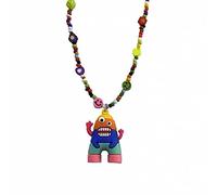 Ruiogoe Collana girocollo con ciondolo a forma di mostro dei cartoni animati con ciondolo a forma di cuore e fiore, gioiello da donna, stile hip hop,