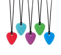 RUIOMII 5 confezioni di collane sensoriali da masticare in silicone per uso alimentare, per bambini e adulti con dentizione, ADHD, autismo, bisogni morsi