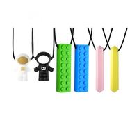 RUIOMII 6 Pacchetti di Collane da Masticare Sensoriali, Collane da Masticare in Silicone per Bambini Autistici ADHD con Esigenze di Mordicchiamento, Collane da Masticare per La Motricità Orale