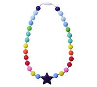 RUIOMII Collana da Dentizione in Silicone per Bambini, Collana da Masticare Sensoriale a Forma di Stella per Masticare, per Mordere, per Masticare e Masticare, per ADHD