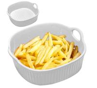 Ruioomeep Pirofila in ceramica, pirofila quadrata, 18,5 x 17 cm, 650 ml, forma quadrata con manico, resistente ai graffi e ai tagli, per lasagne, tiramisù, sformati, accessori per friggitrice, forno a