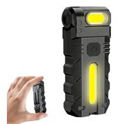 Ruioomeep Torcia a LED, estremamente luminosa, piccola torcia con clip e base magnetica, con 5 modalità, bianco freddo + rosso, girevole a 180°, IPX4, luce flash per campeggio, escursioni, emergenza